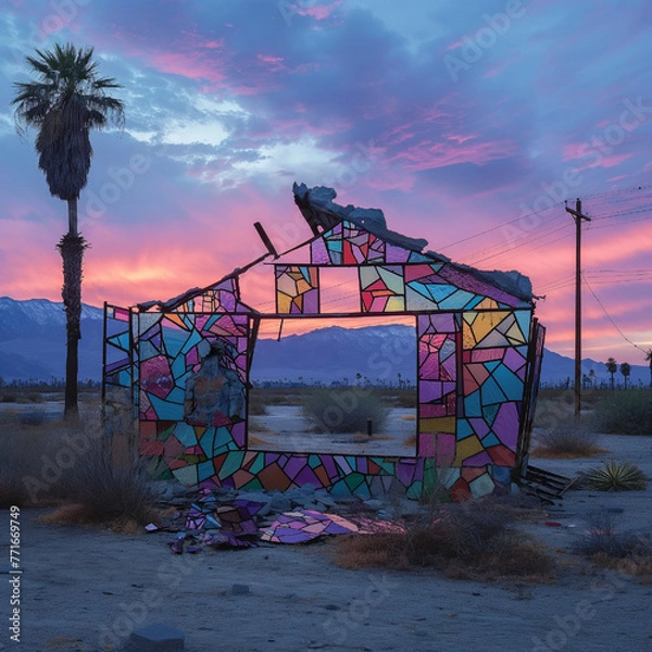 Obraz sunset in the desert