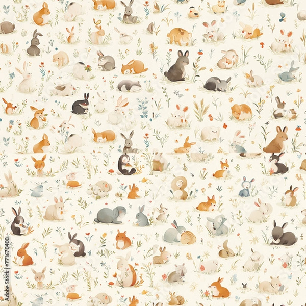 Obraz seamless pattern with birds and flowers