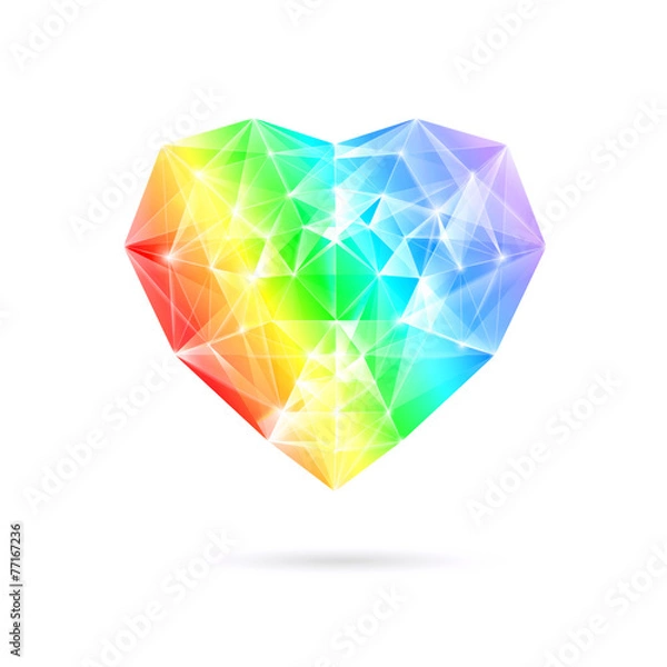 Obraz Rainbow stone heart.