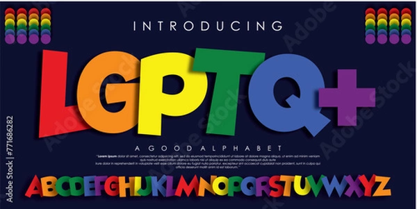 Fototapeta  LGPTQ+ Modern, minimal typography creative urban style. best for black history month, pride, and Juneteenth with rainbow color vector illustration