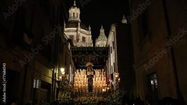 Fototapeta Holy Week procession in spain.
Image of the Virgin Mary during the holy week in spain
