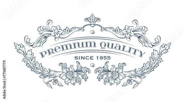 Obraz Luxury decorative vector premium quality label, rococo and baroque style