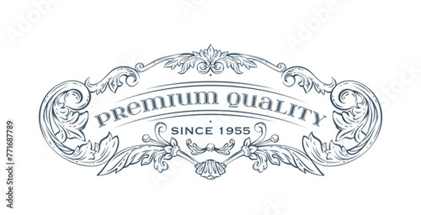 Obraz Luxury decorative vector premium quality label, rococo and baroque style