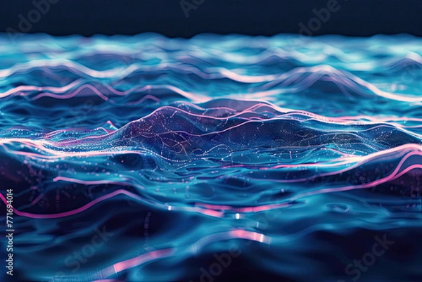 Fototapeta Abstract line futuristic water surface concept