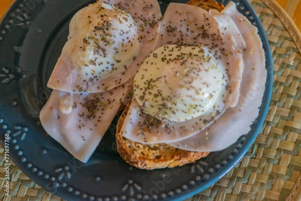 Fototapeta Close-up of breakfast in bed