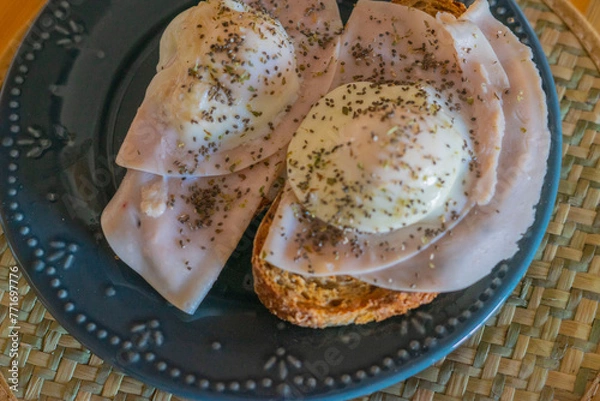 Fototapeta Close-up of breakfast in bed