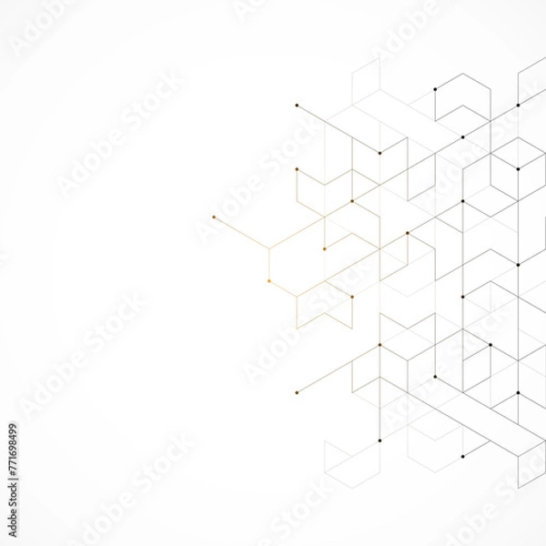 Fototapeta Creative idea of modern design with abstract geometric background. Minimalistic vector texture with linear pattern