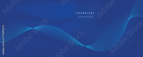 Fototapeta Abstract vector blue technology background. EPS10
