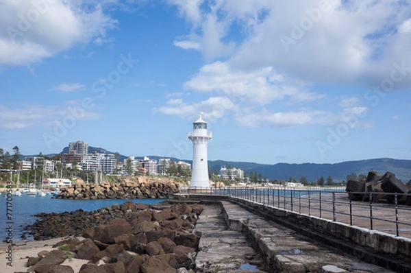 Fototapeta lighthouse at Wollongong Harbour, southern beach, NSW, Australia