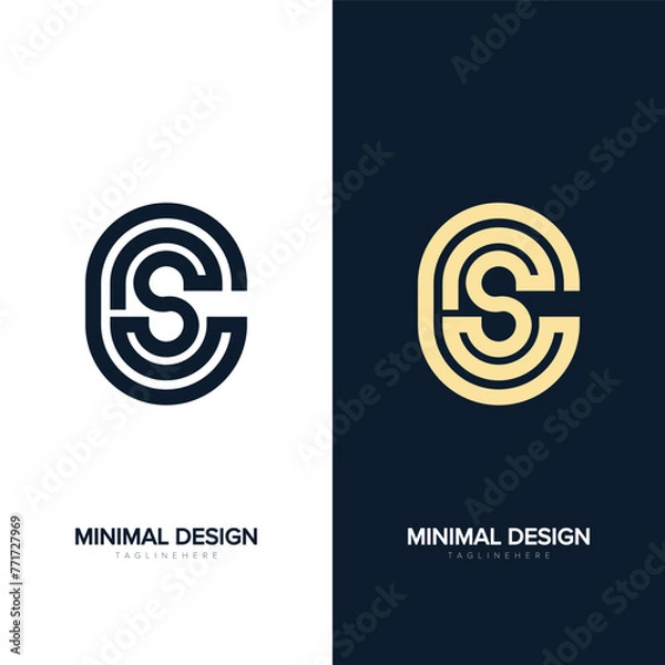 Obraz Monogram icon logo SC or CS design vector templates