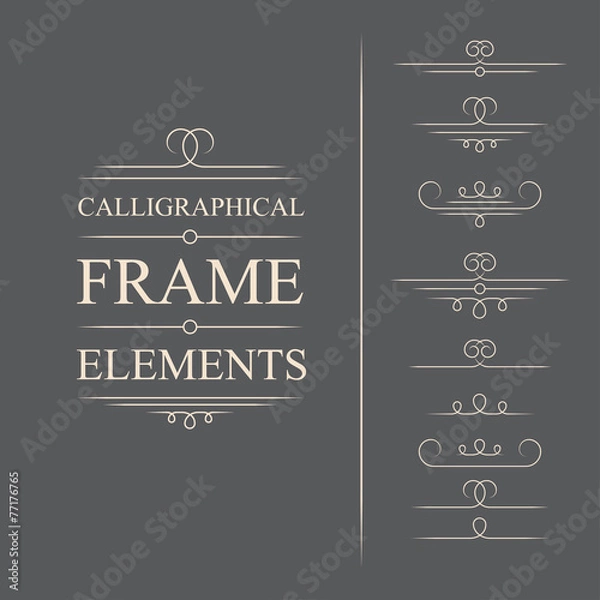 Obraz Vector calligraphic frame elements