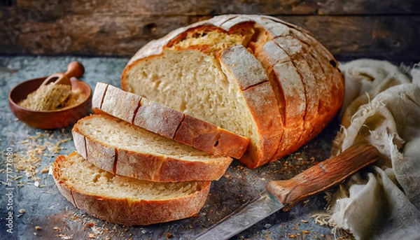 Fototapeta pan rustico cortado a rebanadas