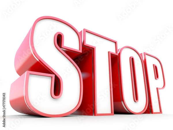 Fototapeta Stop - big red tag