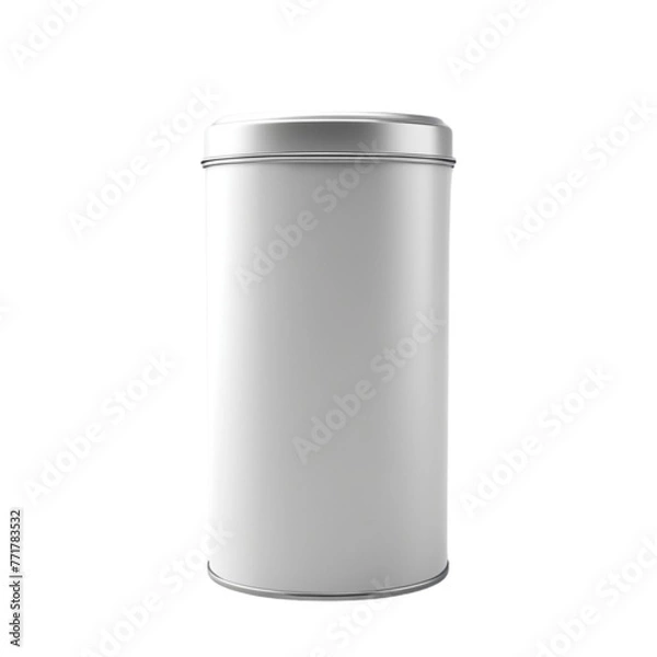 Obraz a silver metal tin can on Isolated transparent background png. generated with AI