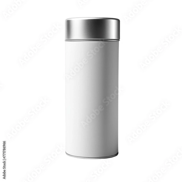 Fototapeta Close-up various metal and white tin can on Isolated transparent background png. generated with AI