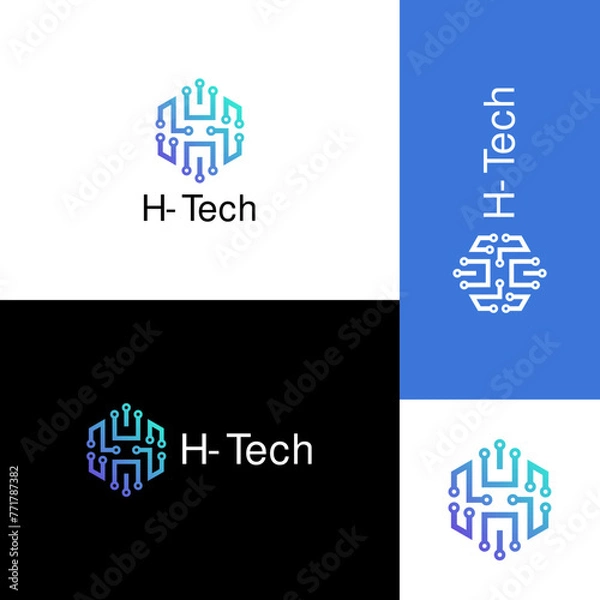 Obraz H-tech logo concept 