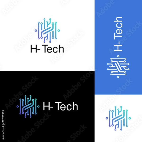 Obraz H-tech logo concept 