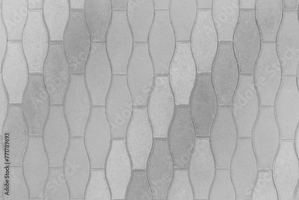 Obraz Light Grey Paving Stone Floor Tile Street Pattern Texture Background Mosaic Urban Road City Abstract
