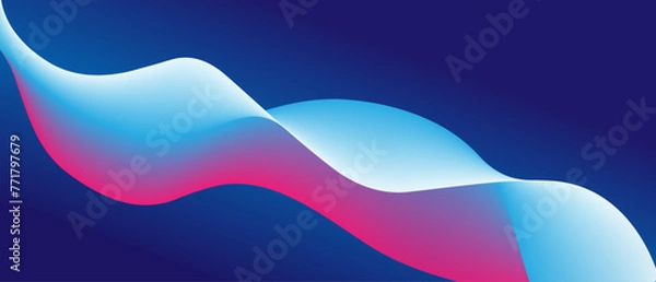 Fototapeta Abstract wave Gradient blue and purple colors. For vector art design with a web banner background	
