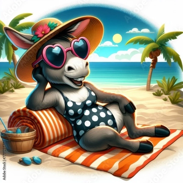 Obraz lady donkey on a vacation