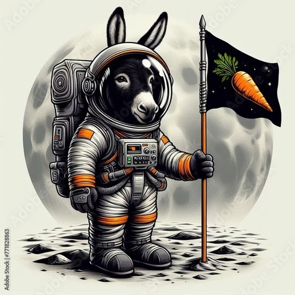 Obraz an astronaut donkey