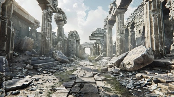 Fototapeta a hyperrealistic recreation of ancient ruins