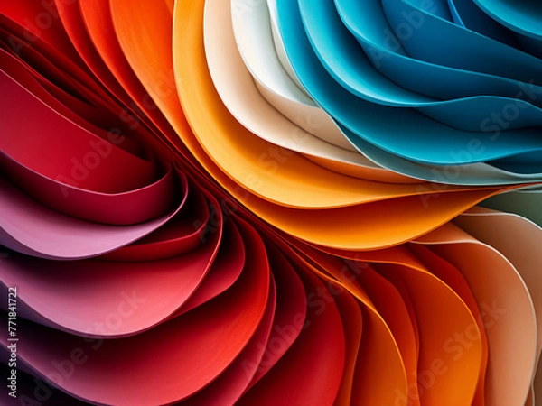 Obraz Origami-inspired graphic exhibits a colorful abstract pattern.