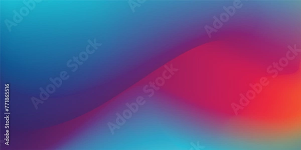 Fototapeta Abstract wave Gradient blue and red colors. For vector art design with a web banner background	
