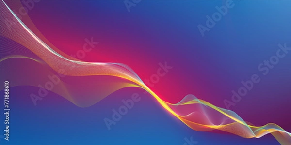 Fototapeta Abstract Gradient blue, yellow and purple contrast colors. For vector art design with a web banner background	
