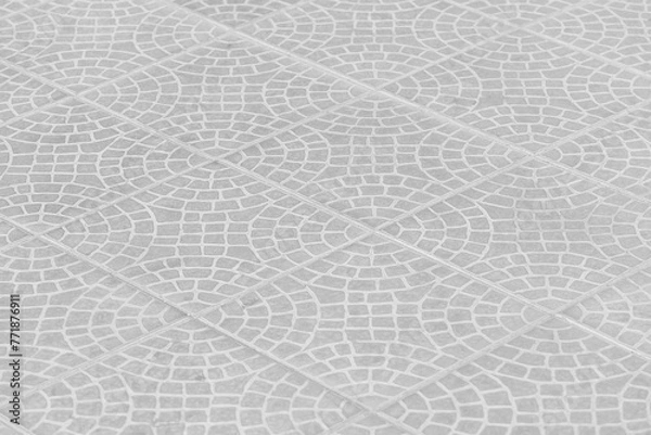 Obraz Light White Paving Slabs Abstract Pattern City Road Surface Mosaic Street Texture Background Pavement Urban Structure