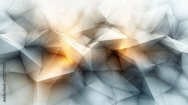 Fototapeta Abstract image. White and black abstract background for design. Geometric shapes. Triangles, squares, stripes, lines. Color gradient. Modern, futuristic. Light dark shades. Web banner. Modern