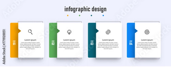 Fototapeta infographic design presentation business infographic template with 4 options	
