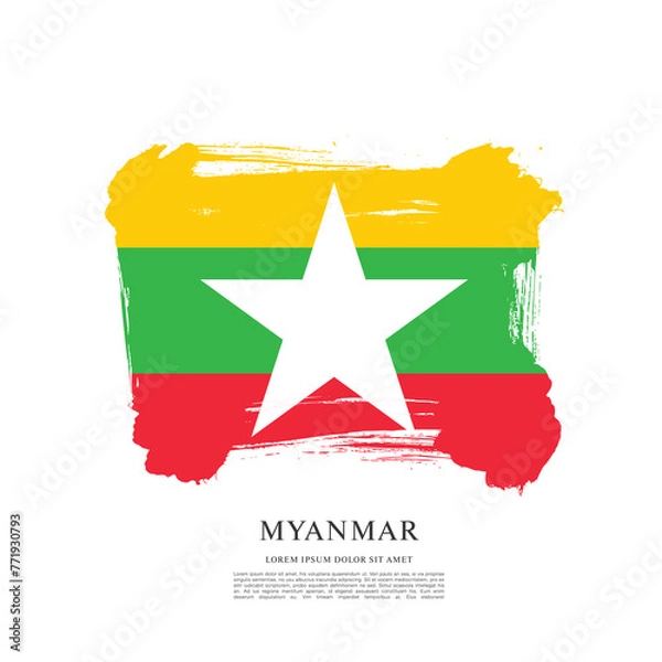 Fototapeta Flag of Myanmar vector graphic design