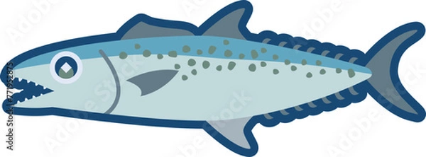 Fototapeta かわいいサワラのイラスト