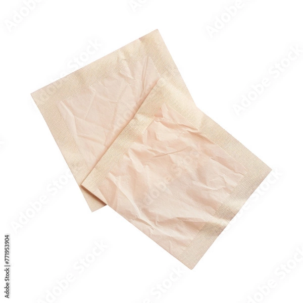 Fototapeta A folded paper rectangle on transparent, with electric blue accents