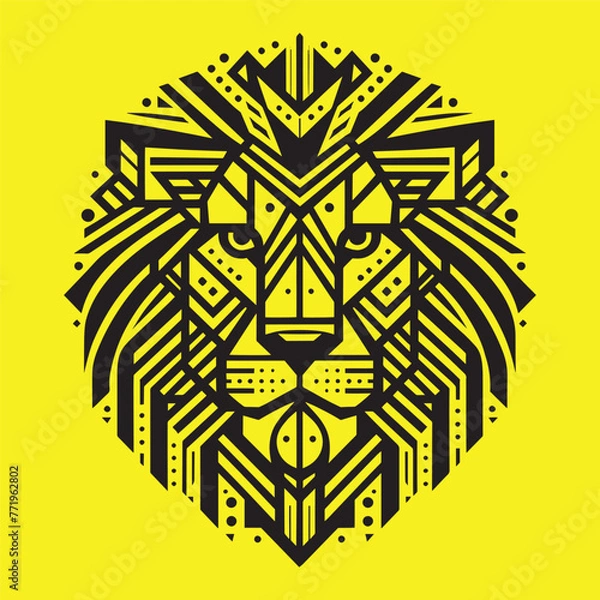 Obraz Lion Geometric shape art 01