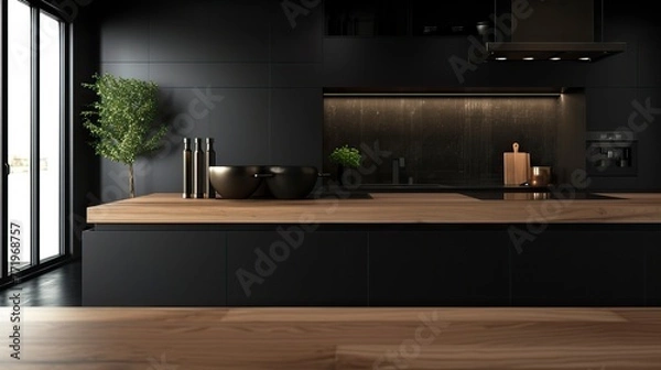 Obraz Kitchen background podium product display 