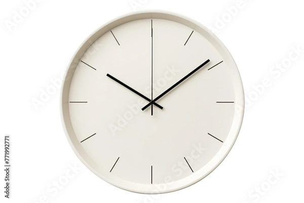 Fototapeta Wall clock isolated on transparent background Remove png, Clipping Path, pen tool