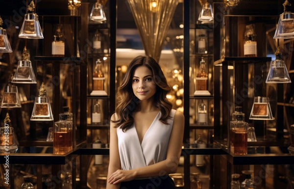 Obraz Influencer's Charisma Shines in Exquisite Perfume Emporium