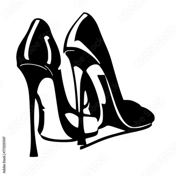 Obraz Black and white logo for women's shoes