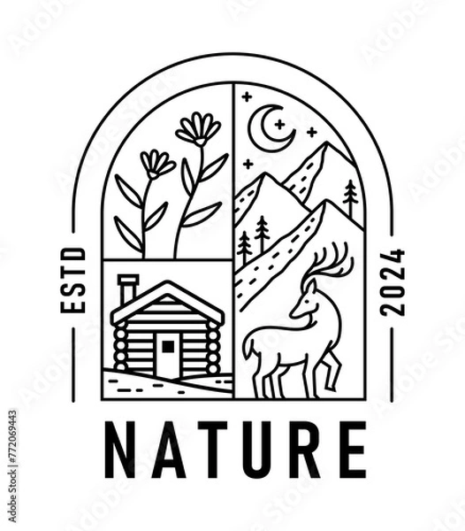 Fototapeta natural view in the form of a window