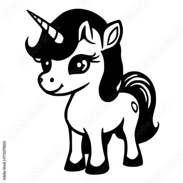 Obraz Fantasy Unicorn Illustration: Delightful Image of a Sweet and Gentle Beast