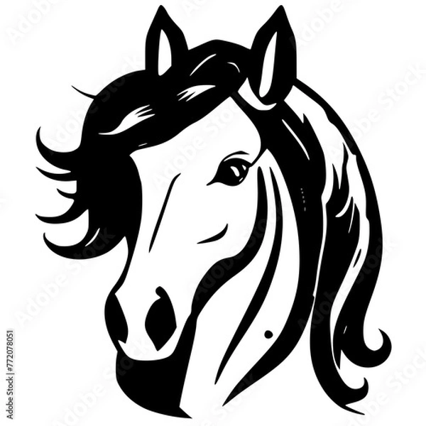 Obraz Elegant Horse Head Icon: Majestic Silhouette in Iconic Form
