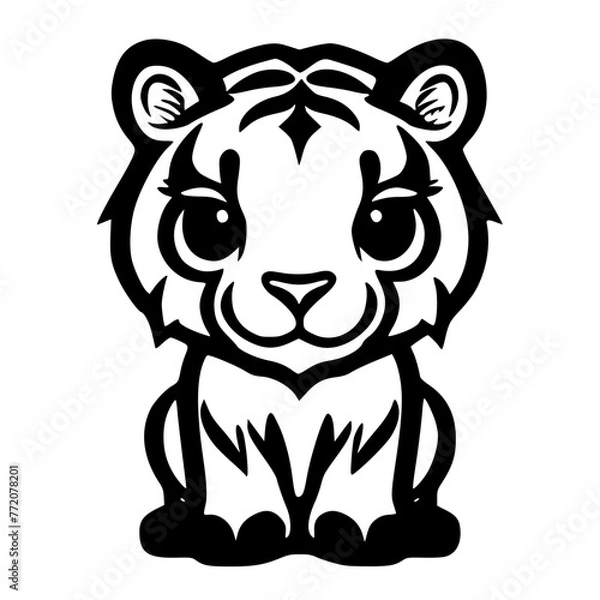 Obraz Tiger head vector graphic design illustration isolated on white background