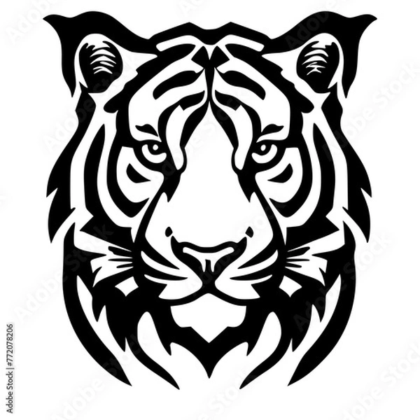 Obraz "Majestic Tiger Portrait: Vector Graphic of Wildcat's Intense Gaze