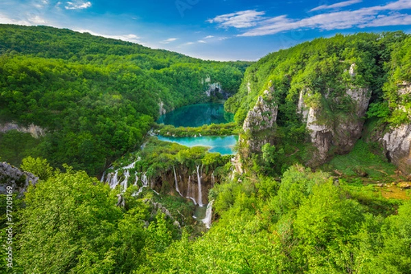 Obraz PN Jezior Plitwickich z punktu Vidikovac # 2, Chorwacja