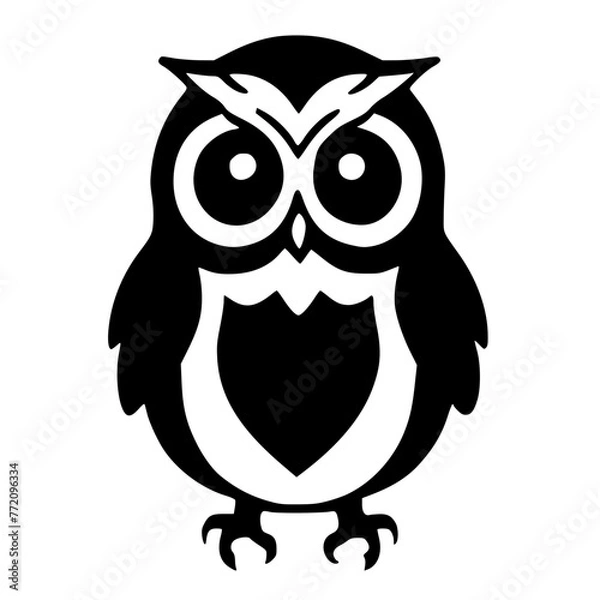 Obraz Owl Emblem: Cute and Playful Icon Representing Intelligence