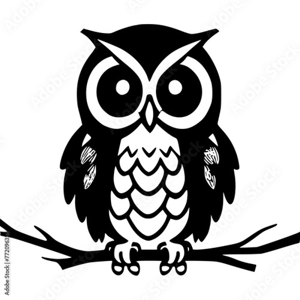 Obraz Owl Logo: Charming Symbol of Wisdom and Whimsy