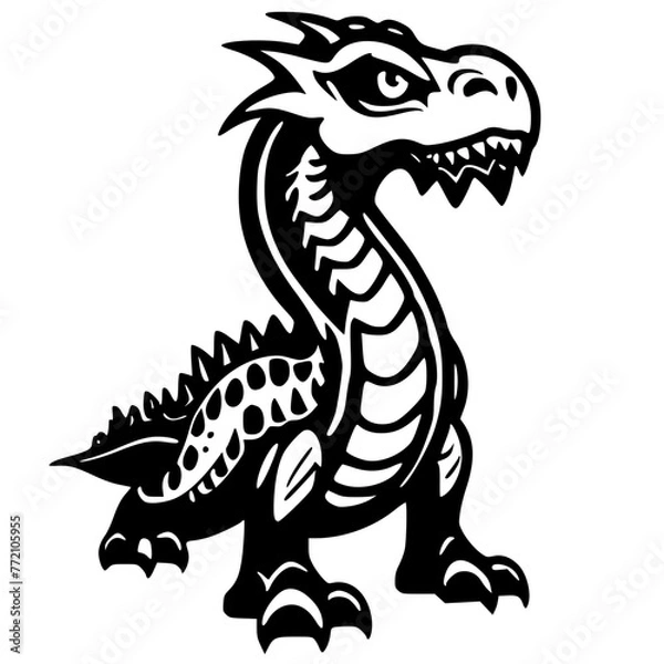 Obraz Whimsical Dragon Icon: Adorable Symbol of Fantasy and Wonder