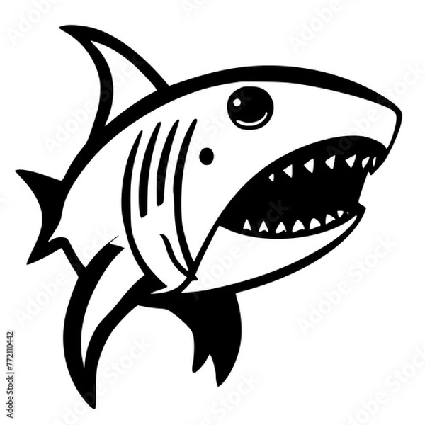 Obraz shark cartoon isolated on white